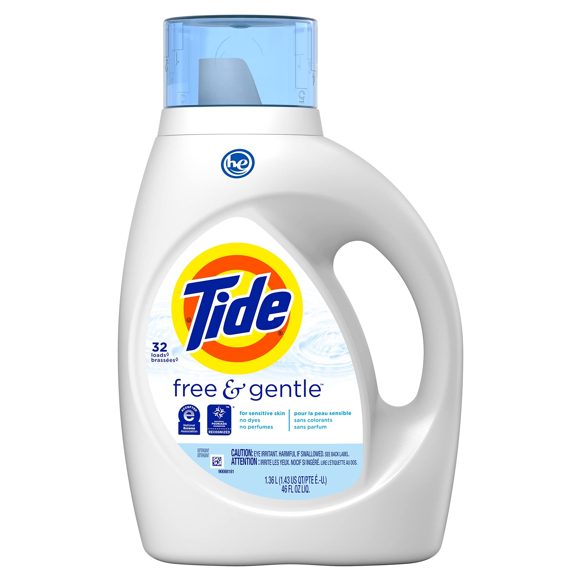 Buy now Tide Free & Gentle Liquid Laundry Detergent, Unscented, 1.47 L (32 Loads) at indiglob india