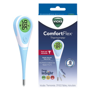 Buy now Vicks ComfortFlex Digital Thermometer: Accurate Color-Coded Reading in 8 Seconds, Digital Thermometer for Adults & Children, Oral, Rectal, or Under Arm Use at indiglob india