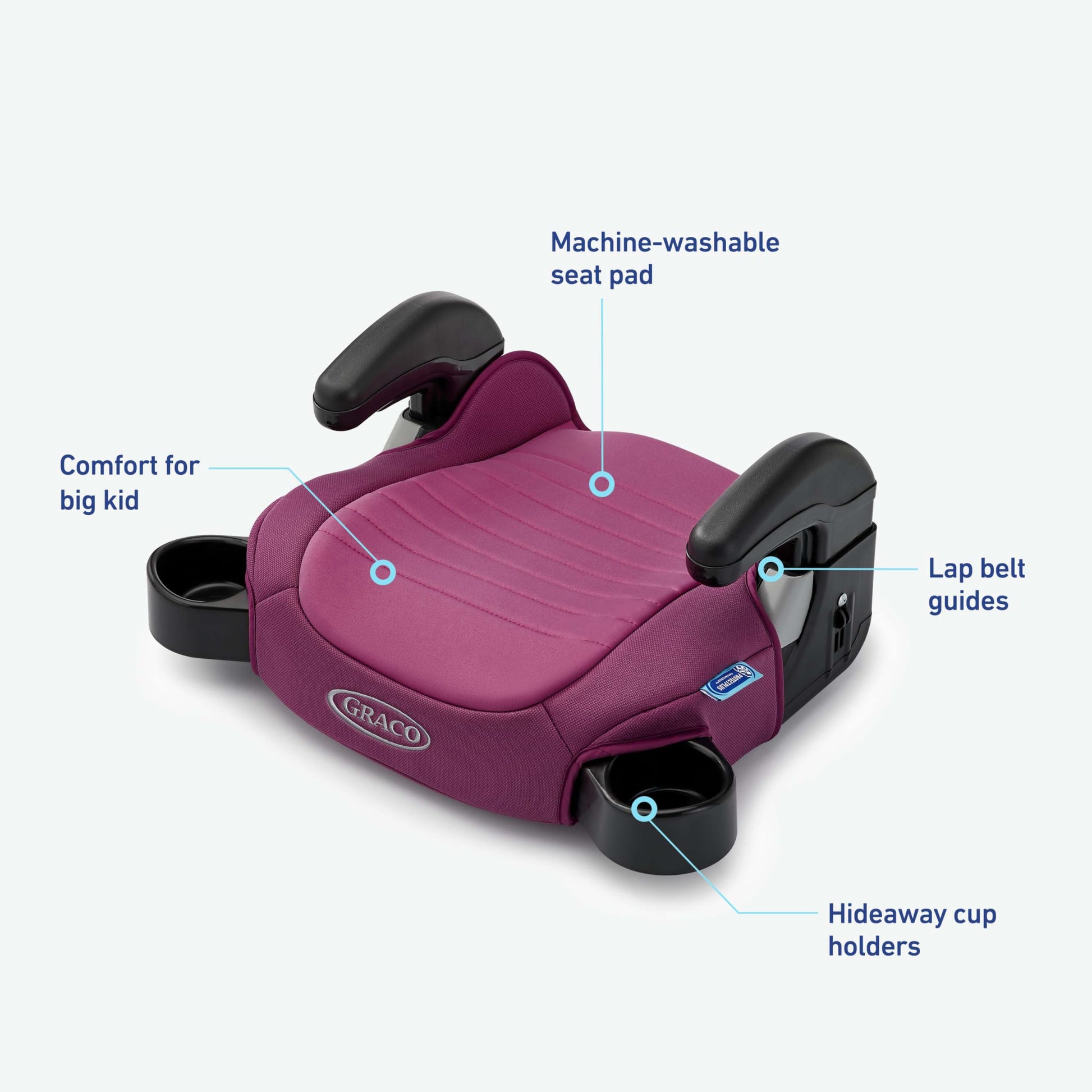 Buy now Graco TurboBooster 2.0 Backless Booster Car Seat, Trisha, Easy to Clean with Halfway Cup Holders at indiglob india