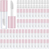 Patelai 100 Pieces 1.2 ml Clear Mini Lip Gloss Tube Refillable Empty Lip Balm Gloss Containers for Women Girls DIY Makeup, Gold, Rose Gold, Black, Silver - Pink