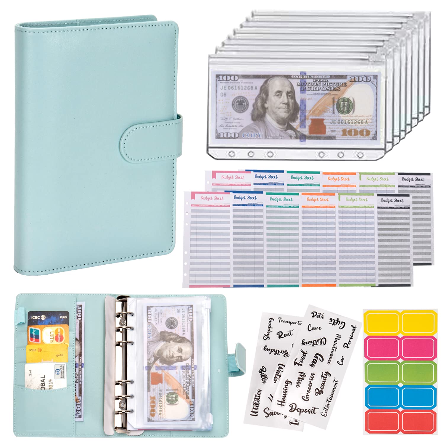Buy now NICOOTHBudget Binder Cash Envelopes A6 Money Saving Binder with Zipper envelopes (Purple) at indiglob india