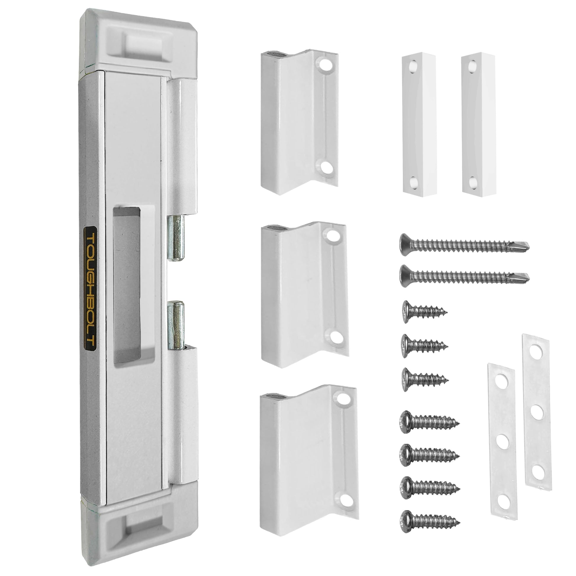 Buy now 2-Pack TOUGHBOLT Double Deadbolt Sliding Patio Door, Child Safety, Home Security Lock with 3-Receiver Latches Included - Installation Required 1 White at indiglob india
