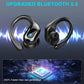 Wireless Earbud Sport, Bluetooth 5.3 Headphones with Noise Cancelling Mic, 75H HiFi Stereo Over Ear Bud with LED Display and USB-C, IP7 Waterproof Earphones, Button Control, for iOS/Android
