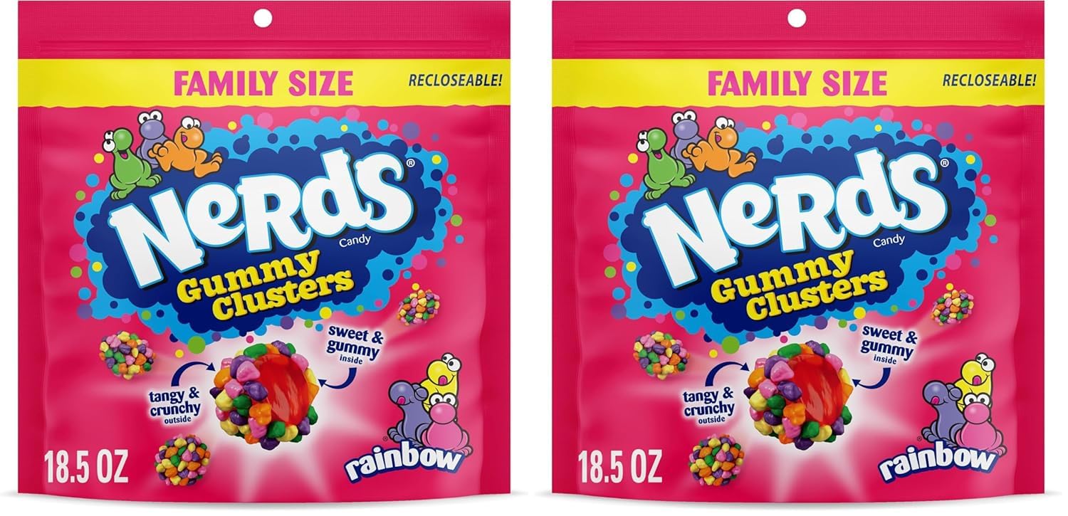 Buy now NERDS Gummy Clusters Candy, Rainbow, Crunchy and Gummy, 8 oz at indiglob india