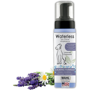 Wahl USA Pet Friendly Waterless No Rinse Shampoo for Animals – Lavender & Chamomile Scented - Cleaning, Conditioning, Detangling, & Moisturizing Shampoo for Dogs – 7.1 Oz - Model 820014A