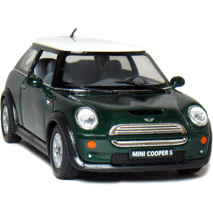 KiNSMART - Mini Cooper S 5" 1:28 Scale Die Cast Metal Model Toy Car (Green)