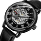 FORSINING Men's Super Quality Alloy Case Mechanical Movement Antique Fashion Leather Wristwatch