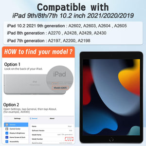 AVAWO Kids Case for iPad 9th/8th/7th Generation, iPad 10.2 2021/2020/2019 Case with Screen Protector, Shockproof Cover with Handle, Blue