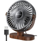 SWEETFULL Small USB Desk Fan 6.5 Inch, 3 Speeds Portable Personal Desktop Table Fan, Dual 360° Adjustment Mini Fan, Quiet Operation, for Home Office Car Outdoor Travel (White wood grain)