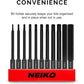 NEIKO 01148A Hex Allen Power Bit Set, 11-Piece Metric Sizes 1.5mm to 8mm | Magnetic Head Bits 3 Quick Release Shanks Premium S2 Steel Compatible with Drills and Impact Drivers