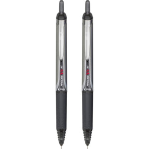 Pilot Precise V5 RT Refillable & Retractable Rollerball Pens, Extra Fine Point Pens 0.5 mm, Black, Pack of 2 - Ideal for School, Journaling & Office Writing