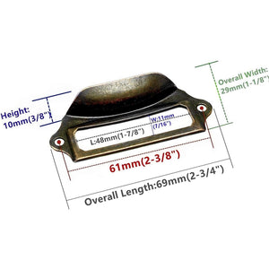 Office Library File Drawer Tag Frame Label Holder Pull Handle 30Pcs (Brass)