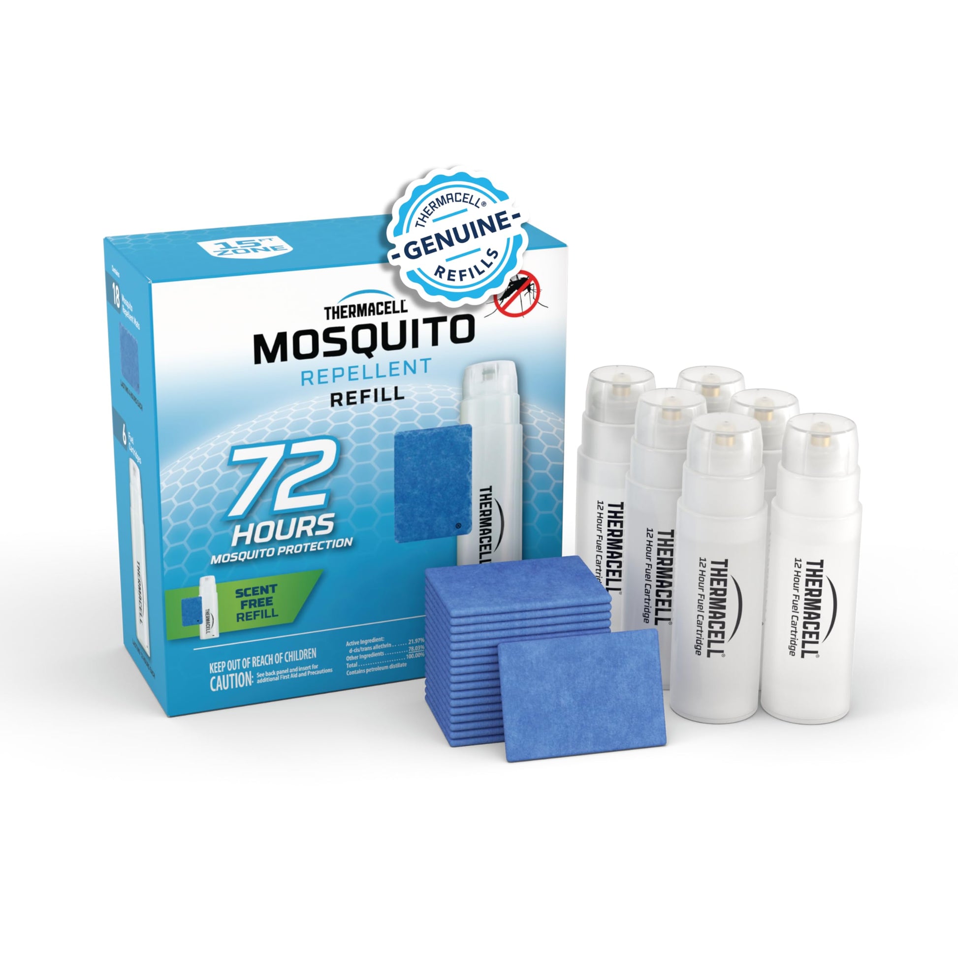 Buy now Thermacell Mosquito Repellent Refills; Provide 120 Hours of Protection; Contain 30 Repellent Mats, 10 Fuel Cartridges; Compatible with Any Fuel-Powered Mosquito Repeller Product at indiglob india