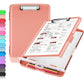 Buy now Sooez Clipboard with Storage, Clip Board 8.5 x 11 with Pen Holder, Plastic Organization Case Box for Letter Legal A4 Size Paper, Low Profile Clip, Nurses Teachers Must Haves, School & Office Supplies Peach Pink at indiglob india