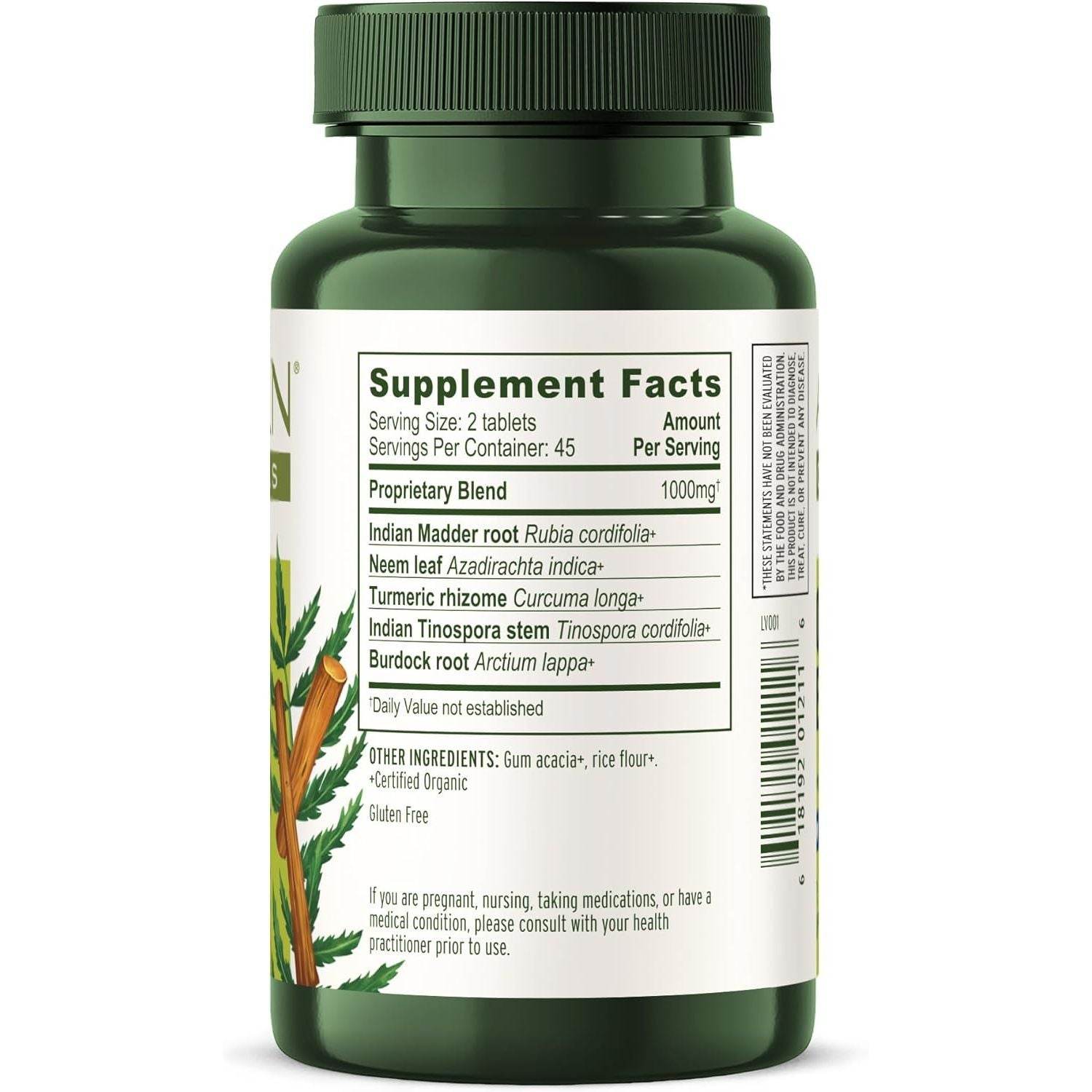 Banyan Botanicals Blood Cleanse Tablets – Organic Clear Skin Supplement with Manjistha & Neem – Blood Cleanser Herbs for Natural Detox & Healthy Skin* – 90 Tablets – Non GMO Sustainably Sourced Vegan - My Store