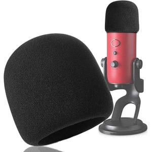 YOUSHARES Pop Filter for Blue Yeti, Yeti Pro Condenser Microphones, Blue Yeti Mic Cover Foam Microphone Windscreen Improve Sound Quality (Black)