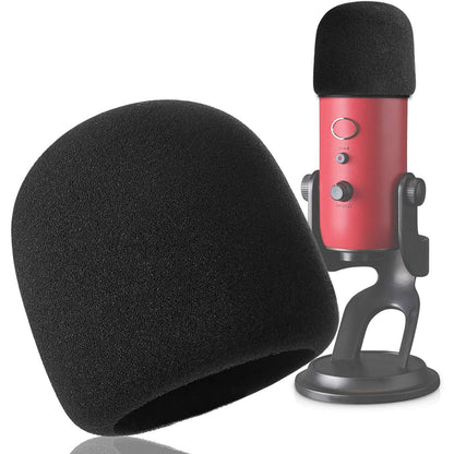 YOUSHARES Pop Filter for Blue Yeti, Yeti Pro Condenser Microphones, Blue Yeti Mic Cover Foam Microphone Windscreen Improve Sound Quality (Black)