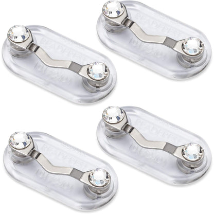 Readerest Magnetic Eyeglass Holders (4 Pack) Eyewear Clip for Readers & Sunglasses, ID Badge Clip for Conferences, USA Made