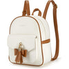 ECOSUSI Mini Backpack for Women Girls Cute Bowknot Small Backpack Purse Ladies Leather Bookbag Satchel Bag, with Charm Tassel - Multicolor