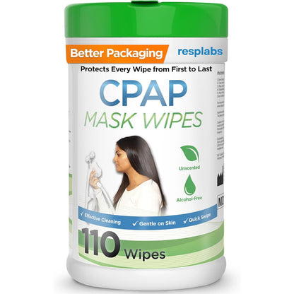 resplabs CPAP Mask Wipes Unscented Cleaner for Full Face, Nasal Masks & Supplies 110 Wipes