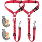 SlowTon Dog Seat Belt for Car, 2 Pack Dog Car Harness Seatbelt Adjustable with Elastic Bungee Buffer, 2 in 1 Pet Car Leash Headrest Restraint Dog Reflective Safety Tether (Black, Headrest+Clip)