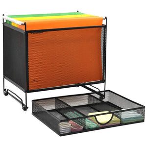 Buy now Metal Desk Hanging File Folder Box Storage Holder Bin Organizer with Drawer for Letter/A4 for Home Office, Black at indiglob india