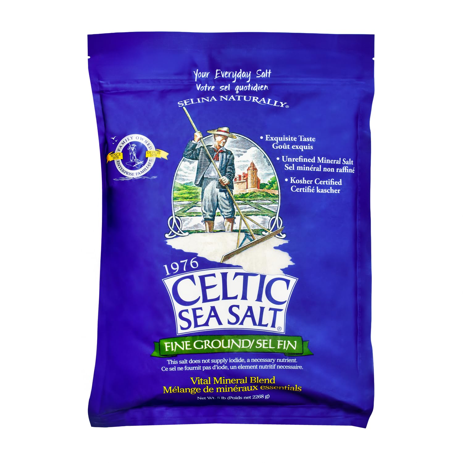 Buy now Celtic Sea Salt, Fine Ground Mineral Sea Salt, 1 lb Resealable Bag, Unrefined Hydration, Vital Minerals, Family Founded Since 1976 at indiglob india