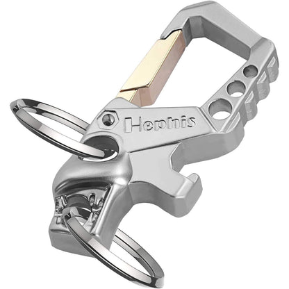 Hephis Skull Heavy Duty Key Chain,Car Emergency Escape Tool, Seat belt Cutter,Bottle Opener,Carabiner Car Key Chains