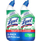 Lysol Toilet Bowl Cleaner, Max Strength Bathroom Cleaning Supplies, Toilet Bowl Cleaner Clinging Gel, Home Essential, Instant Stain Removal, Disinfecting and Deodorizing, Bleach Free, 24 oz (2 ct)