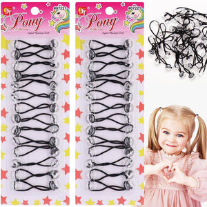 12mm Hair Accessories: 28 Pcs Bubble Twinbead Ponytail Holders with Balls for Kids, Toddlers, and Girls (Clear Assorted) - My Store