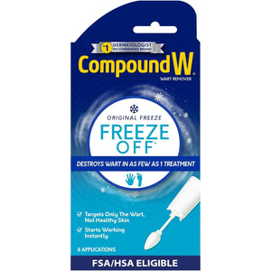 Compound W Freeze Off Wart Remover, Wart Removal System for Removing Common & Plantar Warts, 8 Applications