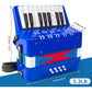 Accordion, 17 Keys Piano Accordion 8 Bass with Straps for Beginners Kids Student Educational Musical Instrument (Blue)