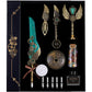 Quill Pen Set, Green, Feather Pen, Ink, Bookmarks, Seals, Nibs, Wax Bead, Envelopes, Writing Paper, Gift Box