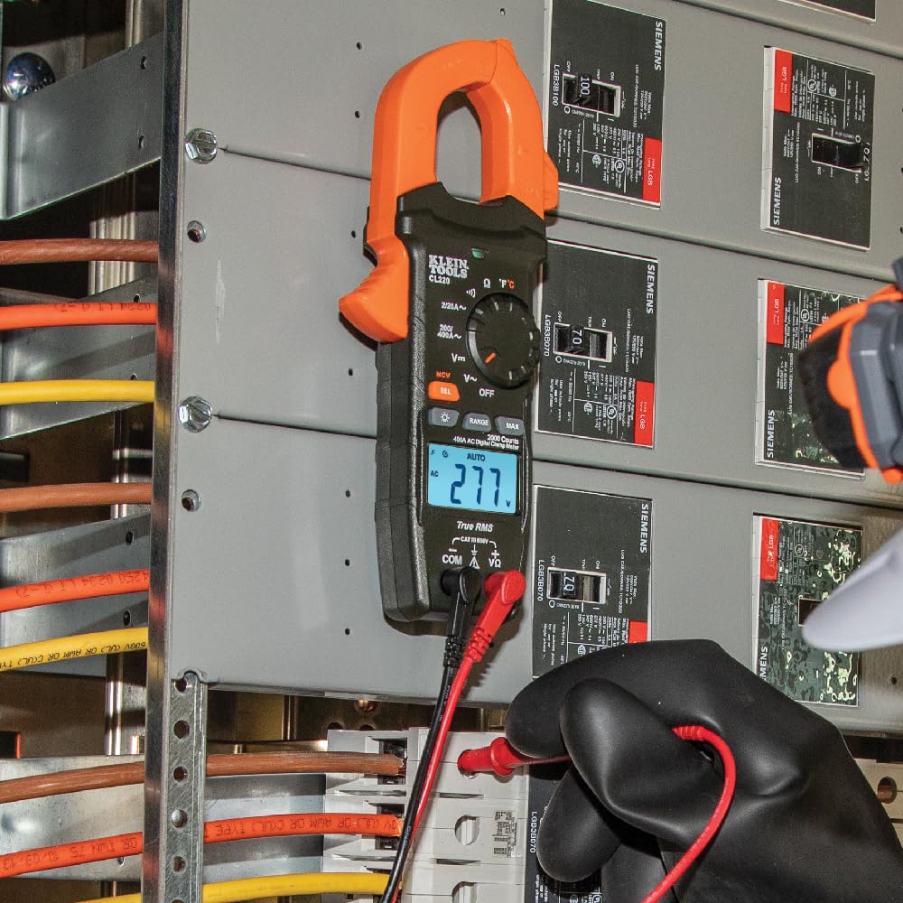 Buy now Klein Tools CL220 Digital Clamp Meter, Auto-Ranging 400 Amp AC, AC/DC Voltage, TRMS, Resistance, Continuity, NCVT Detection, and Temp at indiglob india