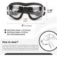 NAMSAN Dog Sunglasses Medium to Large Dog UV Transparent Goggles Windproof Anti-Dust Snowproof Pet Glasses with Elastic Straps, Clear