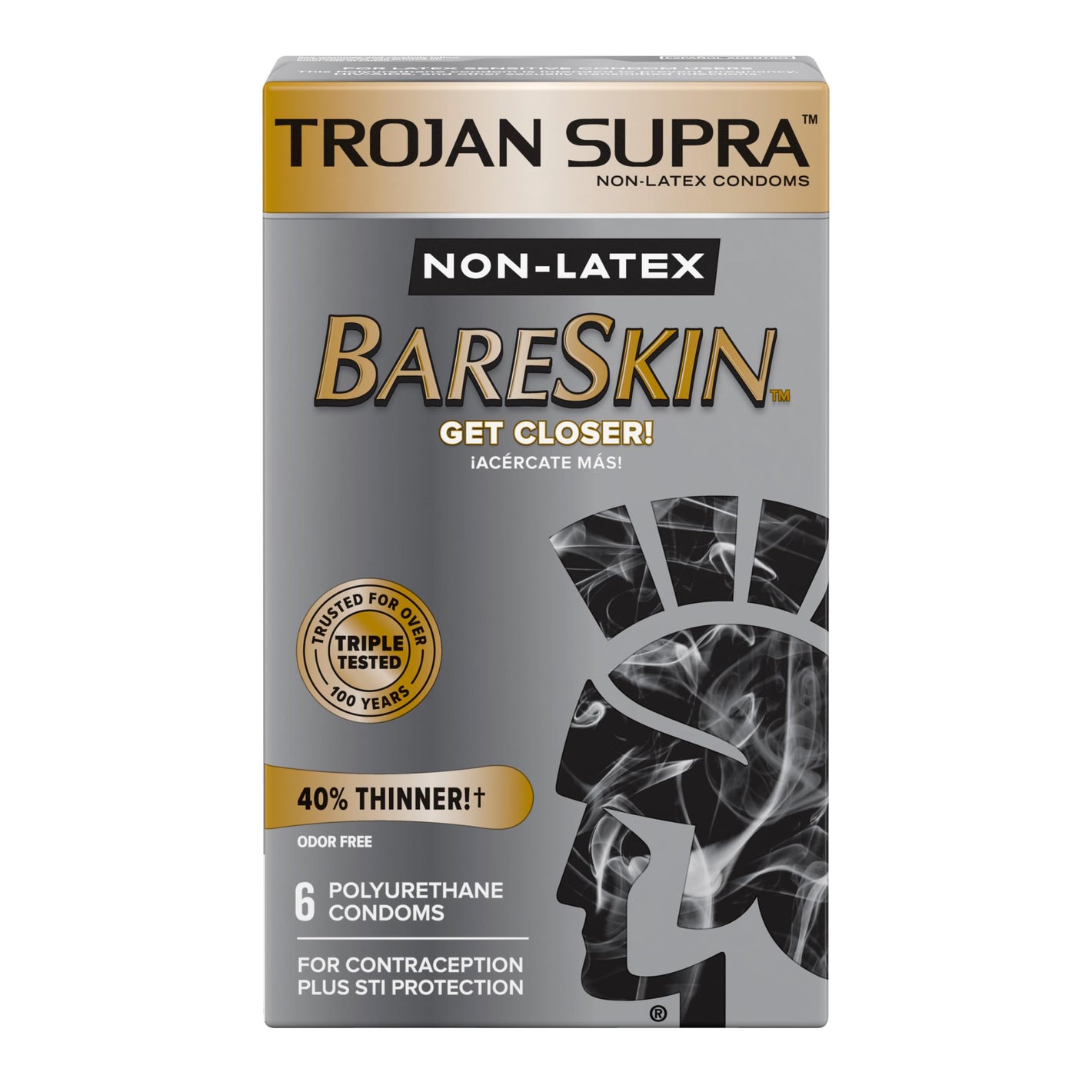 Buy now Trojan Supra Non-Latex Bareskin Lubricated Condoms, 6 ct at indiglob india