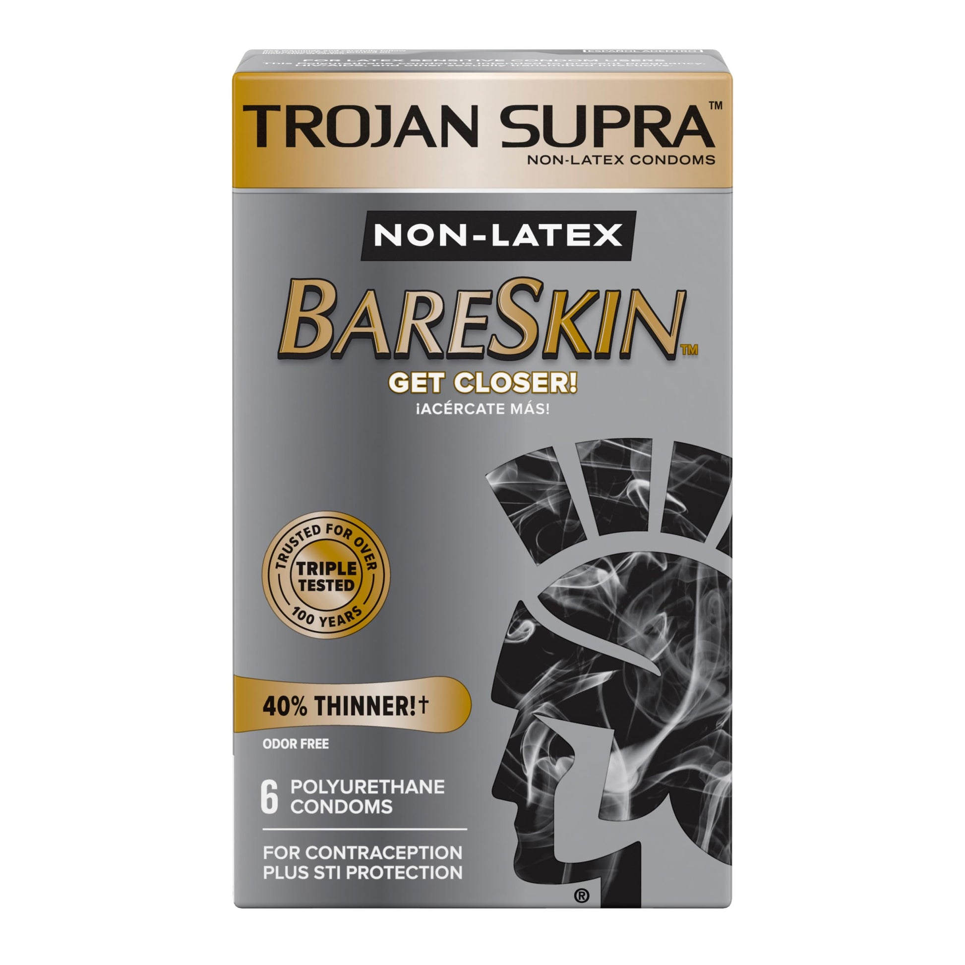 Buy now Trojan Supra Non-Latex Bareskin Lubricated Condoms, 6 ct at indiglob india