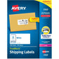 Avery Printable Shipping Labels with Sure Feed, 2" x 4" Customizable Stickers, White, 250 Blank Mailing Labels, Great for Mailing, Shipping, and More (5263)
