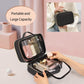 OCHEAL Makeup Bag, Double Layer Cosmetic Bag, Large Capacity New Look Clear Cosmetic Case for Women Travel Beauty Essentials, Multiple Compartments Makeup Case Organizer Zipper Pouch -Black