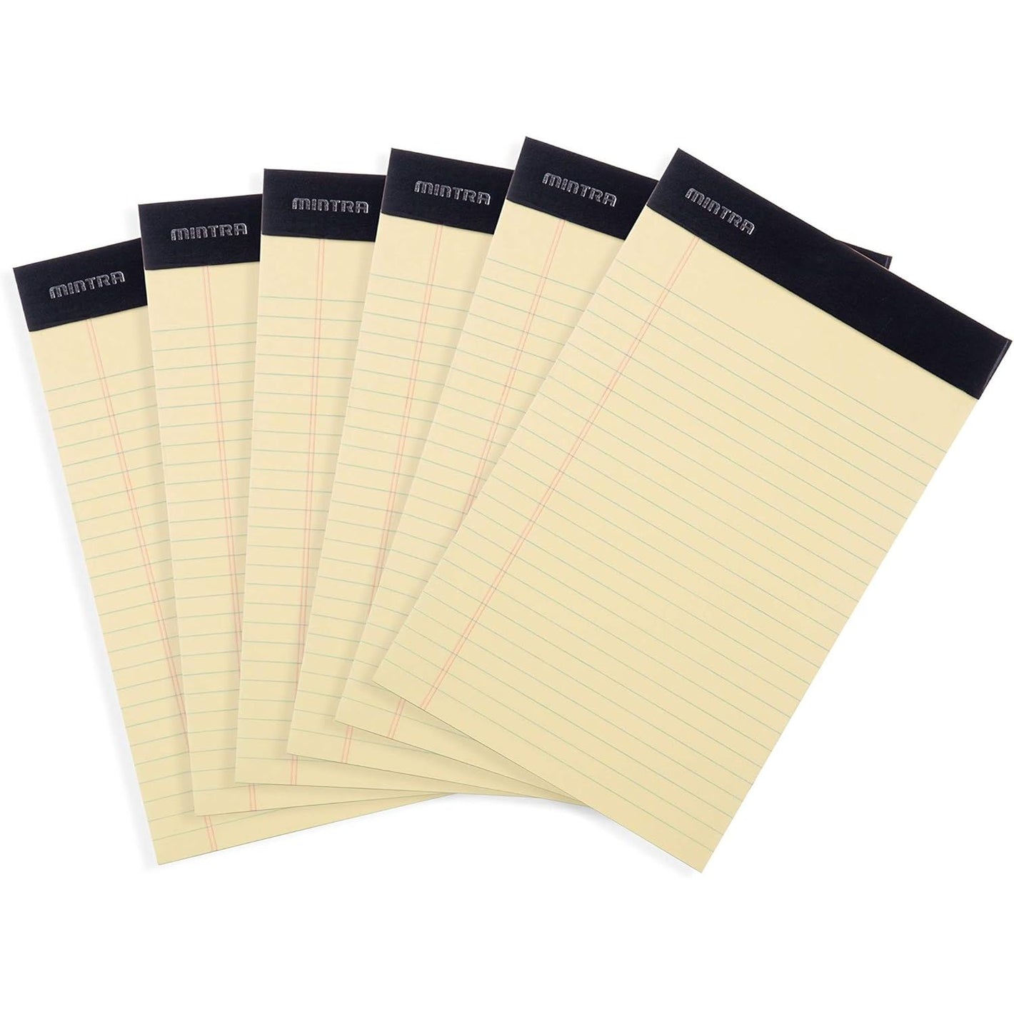 Mintra Office Legal Pads - ((BASIC CANARY 6pk, 5in x 8in, NARROW RULED))