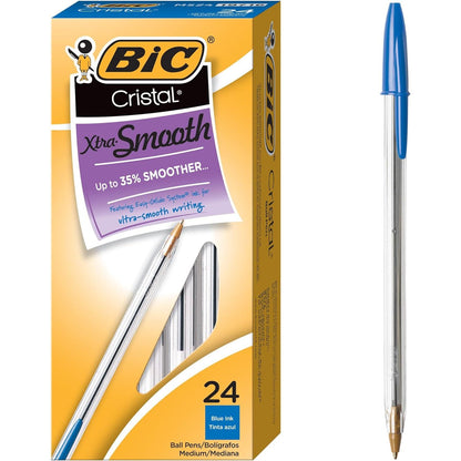 BIC Cristal Xtra Bold Ballpoint Pens, Bold Point (1.6mm) For Vivid And Dramatic Lines, Black Ink, 24-Count Pack, Perfect Ink Pens