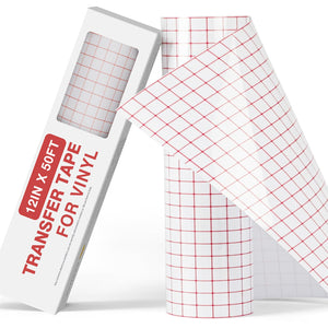 Buy now YRYM HT Clear Vinyl Transfer Paper Tape Roll-12 x 50 FT w/Alignment Grid Application Tape for Silhouette Cameo, Adhesive Vinyl for Decals, Signs, Windows, Stickers at indiglob india