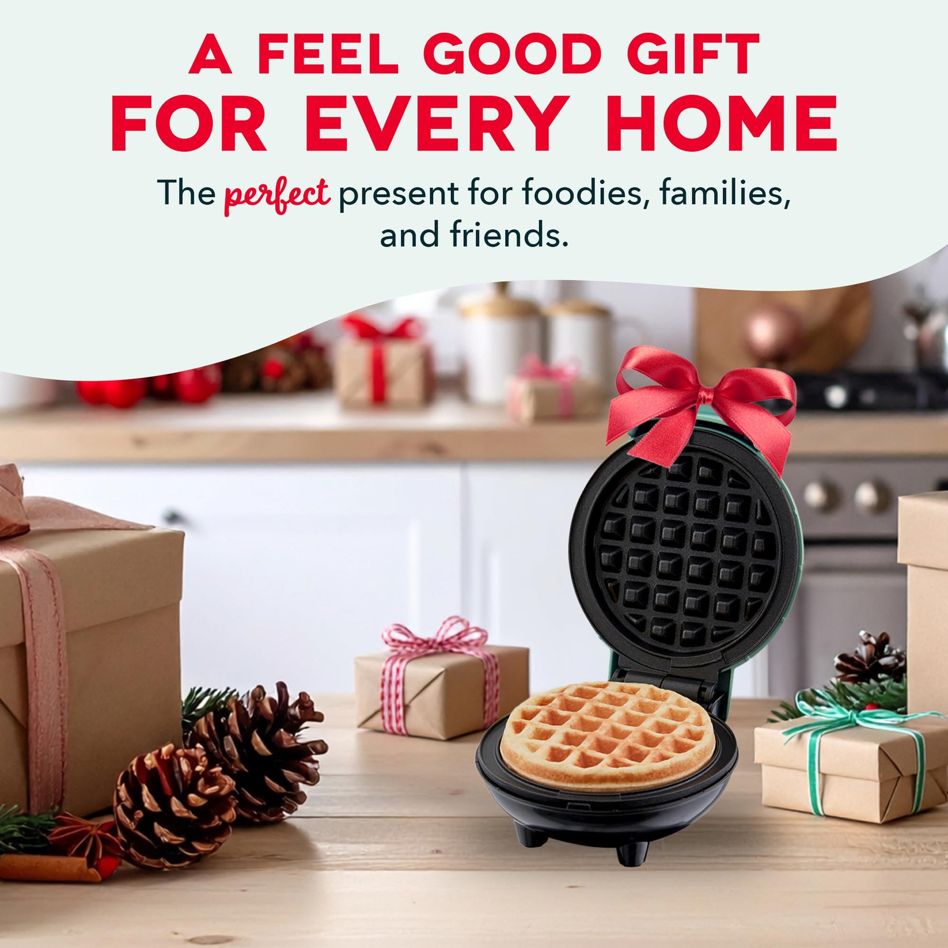 Buy now Dash Mini Waffle Maker- Compact Electric Iron for Creative Homemade Treats - PTFE nonstick surface - Easy-to-Clean - Perfect for Kids & Families - Red at indiglob india