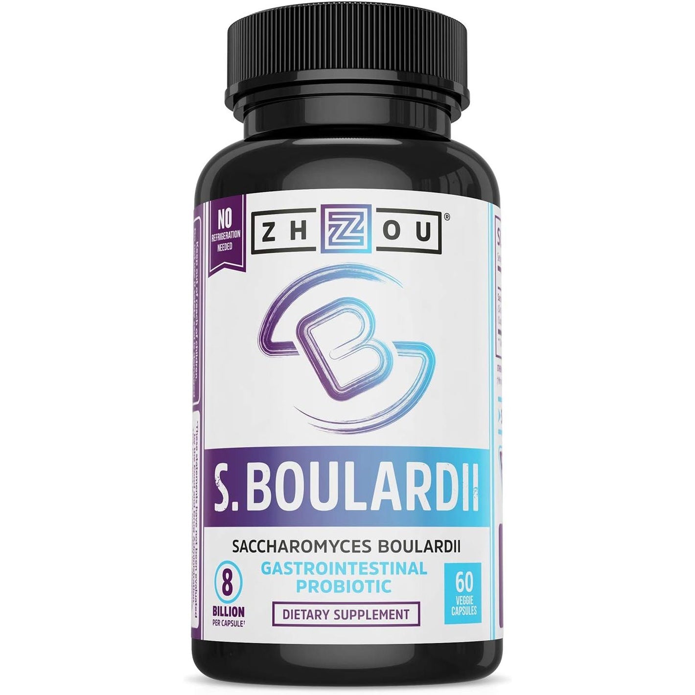 ZHOU S. Boulardii Probiotic 440 mg | Mens & Womens Probiotics | Shelf Stable Immune Support | 60 Veggie Caps