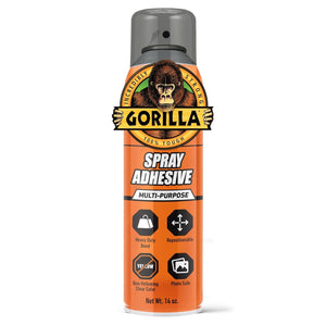 Gorilla Heavy Duty Spray Adhesive, Clear Glue, 14 Ounce (Pack of 1) - All Purpose with Comfort Nozzle for Indoor or Outdoor