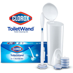 CLOROX Original Toilet Cleaning System, ToiletWand, Storage Caddy, 6 Refill Heads, Dorm Room Essentials