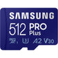 Samsung PRO Plus + Reader 512GB microSDXC Up to 160MB/s UHS-I, U3, A2, V30, Full HD & 4K UHD Memory Card for Android Smartphones, Tablets, Go Pro and DJI Drone (MB-MD512KB/AM)