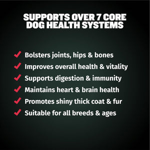 Bully Max 7-in-1 Dog Multivitamin Powder with Omega 3, 6, Glucosamine & Chondroitin for Immune System, Digestive & Joint Health - Food Topper, Vitamins & Supplements for Puppy & Adult Dogs, 13Oz Bag