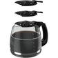 BLACK+DECKER 12-Cup Replacement Carafe, GC3100B, Duralife Glass, Dishwasher-Safe, 2 Extra Lids