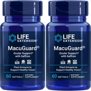 Life Extension MacuGuard Ocular Support with Saffron, 60 softgels (Pack of 2)